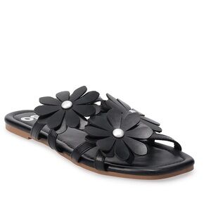 SO Ellisonn women's slide sandals 8M Women’s Floral Daisy Black Open Toe